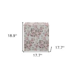 Homezia 18" Cottage Ivory And Pink 100% Linen Floral Ottoman 12 Homezia 18" Cottage Ivory And Pink 100% Linen Floral Ottoman -Home Furniture Shop 006de0bd3f3245c5bd702460d6169dc6