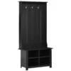 Classic Hall Tree, Accent Coat Tree With Shoe Storage Bench, Adjustable Shelves, 31.5" X 15.5" X 67.5", Black -Home Furniture Shop 01ab1b59df664c05bbfb110da4a197e8