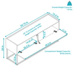 Sunnydaze Decor Sunnydaze Industrial-Style MDP Buffet Table - Brown - 54.75 In -Home Furniture Shop 03338319646c450b9d93dda1c12e640f