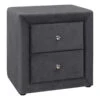 Monarch Specialties I 5607 Bedroom Accent, Nightstand, End, Side, Lamp, Storage Drawer, Bedroom, Upholstered, Velvet, Grey, Transitional -Home Furniture Shop 03df49055f8b460fbdce675f257f1776