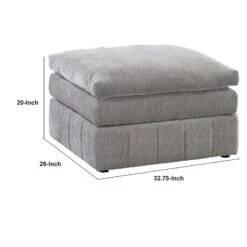 Luna 33 Inch Modular Ottoman, Three Layer Plush Cushioned Seat, Gray-Benzara 11 Luna 33 Inch Modular Ottoman, Three Layer Plush Cushioned Seat, Gray-Benzara -Home Furniture Shop 07dcbdfd516340d0a72a8b041c2bd421