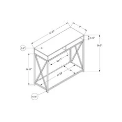 Monarch Specialties I 3573 Accent Table, Console, Entryway, Narrow, Sofa, Living Room, Bedroom, Metal, Laminate, Brown, Black, Contemporary, Modern -Home Furniture Shop 08363bd4120c4b7f8ad041e5fb251979