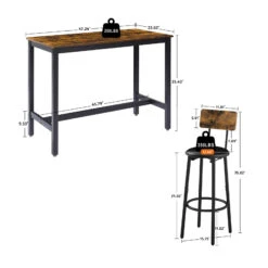 Bar Table Set With 4 Bar Stools PU Soft Seat With Backrest -Home Furniture Shop 085f975819264d278bb438431b8e58d7