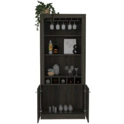 DEPOT E-SHOP Dakota Bar Double Door Cabinet, Five Built-in Wine Rack, Three Shelves, Carbon Espresso 8 DEPOT E-SHOP Dakota Bar Double Door Cabinet, Five Built-in Wine Rack, Three Shelves, Carbon Espresso -Home Furniture Shop 0ad5682b0e8641ac9a84862cc9bd2335