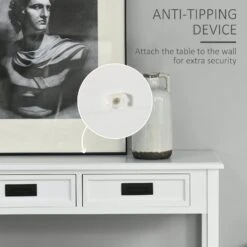 Console Table With 2 Storage Drawers And Open Shelf, Modern Sofa Table For Hallway, Living Room, Or Bedroom, White -Home Furniture Shop 0bd2c3686334437c9439e1b2121a586a