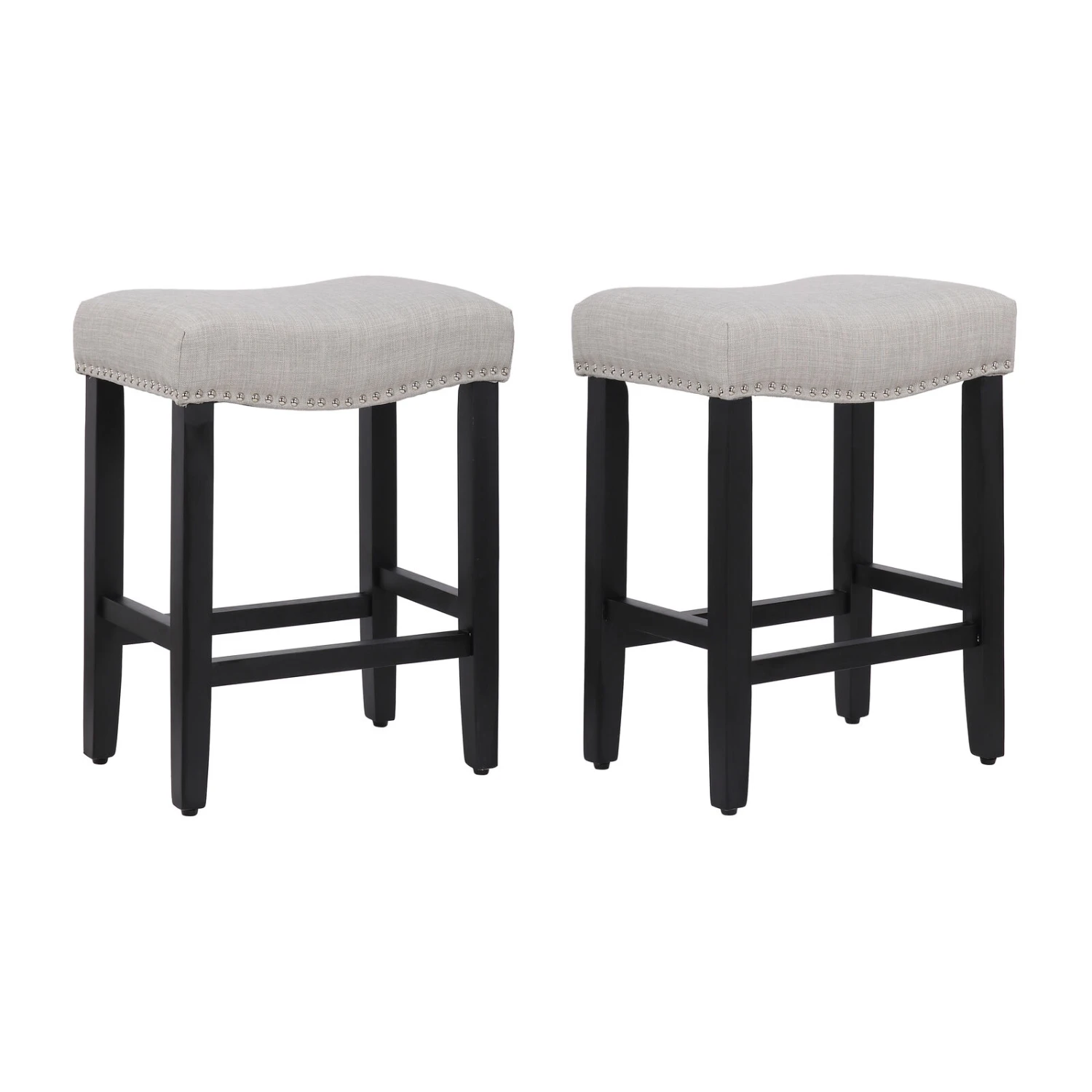 WestinTrends 24" Upholstered Saddle Seat Counter Stool (Set Of 2) 2 WestinTrends 24" Upholstered Saddle Seat Counter Stool (Set Of 2)