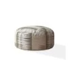 Homezia 24" Beige Cotton Round Chevron Pouf Ottoman -Home Furniture Shop 0d8fc060e5c842b6818d6e05ae027cc8