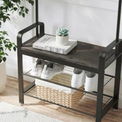 BreeBe Coat Rack Charcoal Gray And Black -Home Furniture Shop 0f8499d4e93f4916beb16ce106cf450b