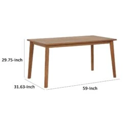 Nilen 59 Inch Dining Table, Natural Brown Acacia Wood, Slatted Surface-Benzara 11 Nilen 59 Inch Dining Table, Natural Brown Acacia Wood, Slatted Surface-Benzara -Home Furniture Shop 1375100fc1d04028a4bf7ac1e6900441