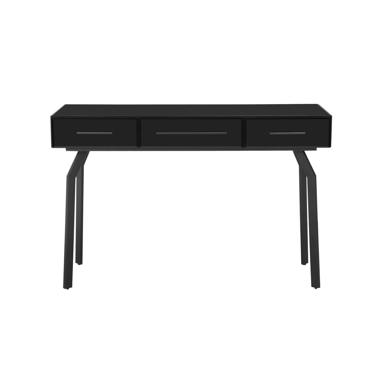 Santana Black Glass Desk Console Table 3 Santana Black Glass Desk Console Table