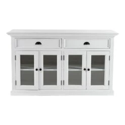 Belen Kox Classic White Glass Door Buffet, Belen Kox
