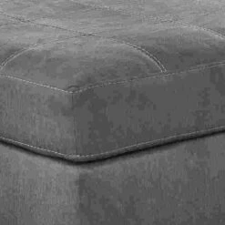 Oversized Accent Ottoman With Stitching Details, Dark Gray-Benzara 8 Oversized Accent Ottoman With Stitching Details, Dark Gray-Benzara -Home Furniture Shop 15dc711854294f8fa2b51247c26e56ab