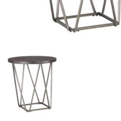 Elm Wood Table Set With Bridge Truss Metal Base, Set Of Three, Brown And Gray-Benzara 9 Elm Wood Table Set With Bridge Truss Metal Base, Set Of Three, Brown And Gray-Benzara -Home Furniture Shop 1b15f087c1ed4f9b84ffd9197aa221c9