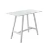 Keli 43 Inch Bar Table, Classic White Aluminum Frame, Rectanglular Top-Benzara -Home Furniture Shop 1be75a21784044848219fd8d029652d3