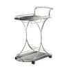 Dazzling Serving Cart With 2 Black Glass Shelves, Silver - Benzara -Home Furniture Shop 1cdc0355288b48b1b594cb646ea7a805