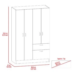 DEPOT E-SHOP Itaca Armoire, Double Door Cabinet, One Drawer, Five Interior Shelves, Rod, Black / White -Home Furniture Shop 1f8ca166f4a24b598a2ebb3938e66a75