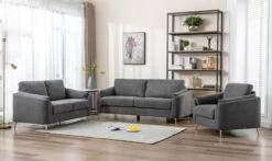 Contemporary 1pc Sofa Dark Gray With Gold Metal Legs Plywood Pocket Springs And Foam Casual Living Room Furniture -Home Furniture Shop 1fd8b49c835a474da254dae65609599f