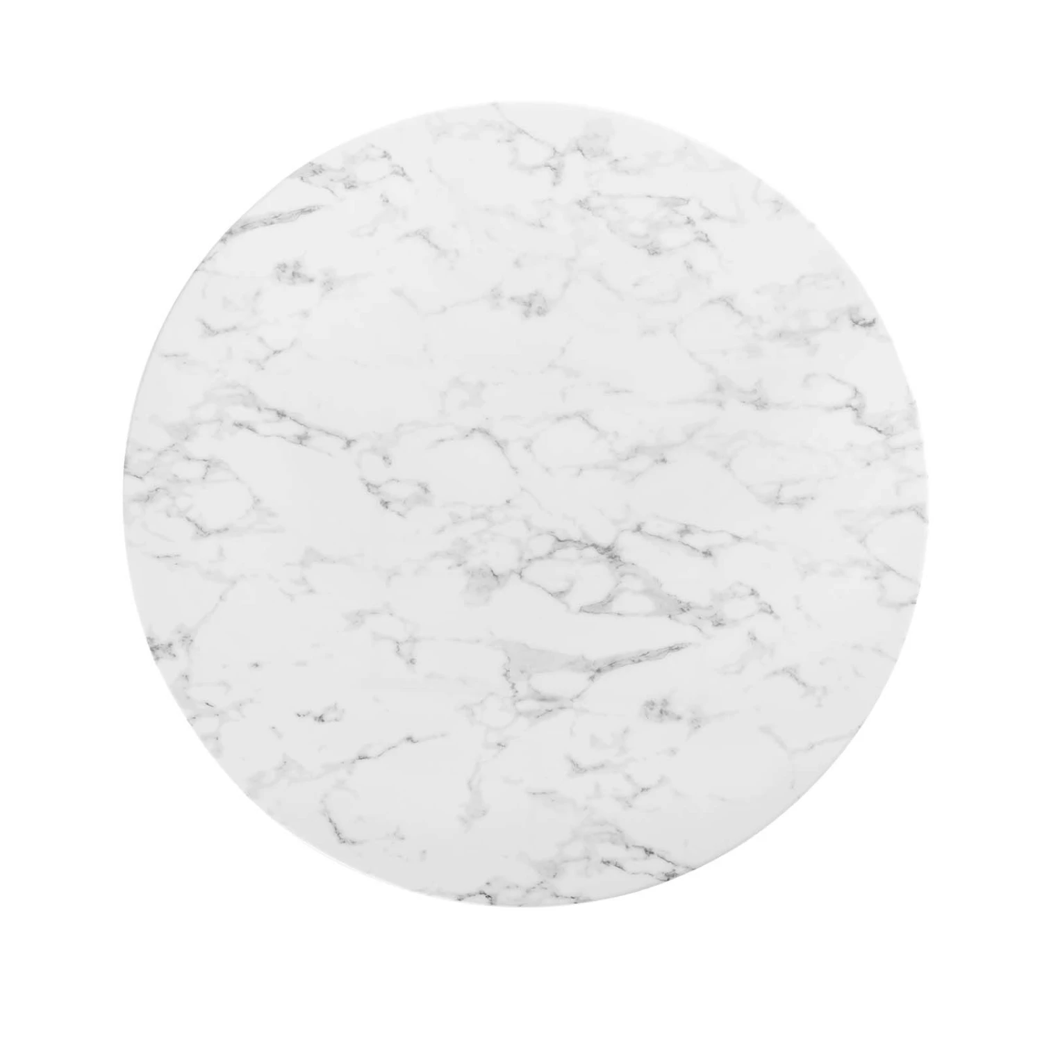 Modway - Lippa 48" Round Artificial Marble Dining Table White 5 Modway - Lippa 48" Round Artificial Marble Dining Table White - Image 3