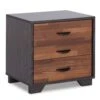 Rectangular 3 Drawers Wood Nightstand By Eloy, Brown- Benzara -Home Furniture Shop 237972ba996a4d56909a1444fc86ee15