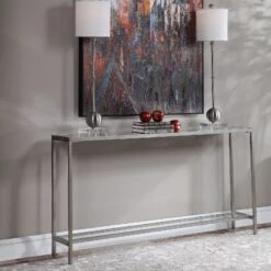 Uttermost Hayley Silver Console Table -Home Furniture Shop 2491320A2