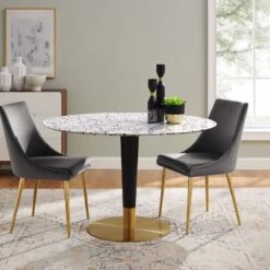 Modway - Zinque 47" Round Terrazzo Dining Table Gold White 14 Modway - Zinque 47" Round Terrazzo Dining Table Gold White -Home Furniture Shop 24ae89f95aee482ebe6fc97fcf8a7af0