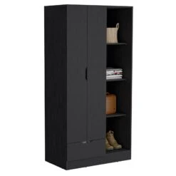 DEPOT E-SHOP Toccoa Armoire With 1-Drawer And 4-Tier Open Shelves -Home Furniture Shop 24d59075f3374491ab0d91135a8b6888