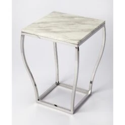 Radiant Marble And Metal End Table, Belen Kox