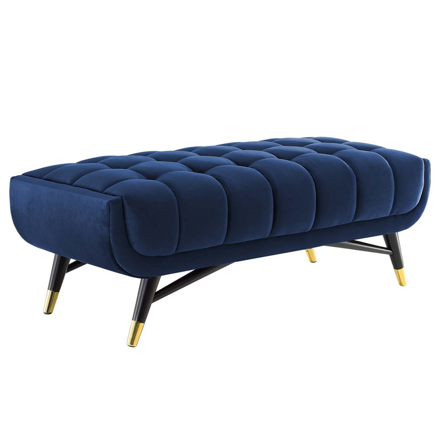 Adept 47.5" Performance Velvet Bench-Benzara 3 Adept 47.5" Performance Velvet Bench-Benzara