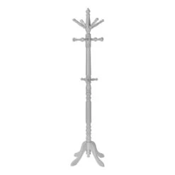 Monarch Specialties I 3179 Coat Rack, Hall Tree, Free Standing, 11 Hooks, Entryway, 73"H, Bedroom, Wood, Grey, Contemporary, Modern