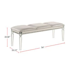 Leatherette And Wood Bench In Pearl White Finish 9 Leatherette And Wood Bench In Pearl White Finish -Home Furniture Shop 2a6d17464ef4422c81956aff90409ba0