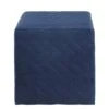 Homezia 17" Navy Velvet Quilted Cube Ottoman -Home Furniture Shop 2b1281dce5af4bc5a168045a844be1a3
