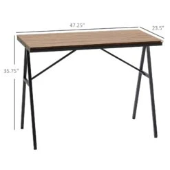 Industrial Bar Table With Steel Frame, Counter Height Table Pub Table For Kitchen Dining Room Cafe, Brown/Black 10 Industrial Bar Table With Steel Frame, Counter Height Table Pub Table For Kitchen Dining Room Cafe, Brown/Black -Home Furniture Shop 2f501a7e1fd64a9183df59c19f89407a