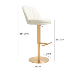 Venus Cream And Gold Adjustable Swivel Stool -Home Furniture Shop 30ea1fe4bb0641f88bfa04f44b4b1bb5