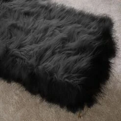 Faux Fur Bench Ottoman - Black 10 Faux Fur Bench Ottoman - Black -Home Furniture Shop 3170df28071441279f36e8cd93997492