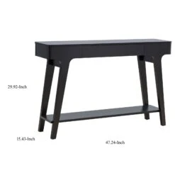 Lue 47 Inch Wood Console Sofa Table, 1 Drawer, Bottom Shelf, Black-Benzara -Home Furniture Shop 3384d17623f24e72b1c8a5fdc32ddaef