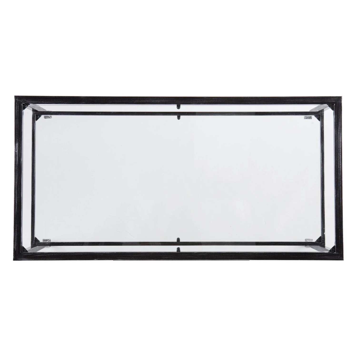 Homezia 48" Black Glass And Metal Rectangular Coffee Table 7 Homezia 48" Black Glass And Metal Rectangular Coffee Table - Image 5