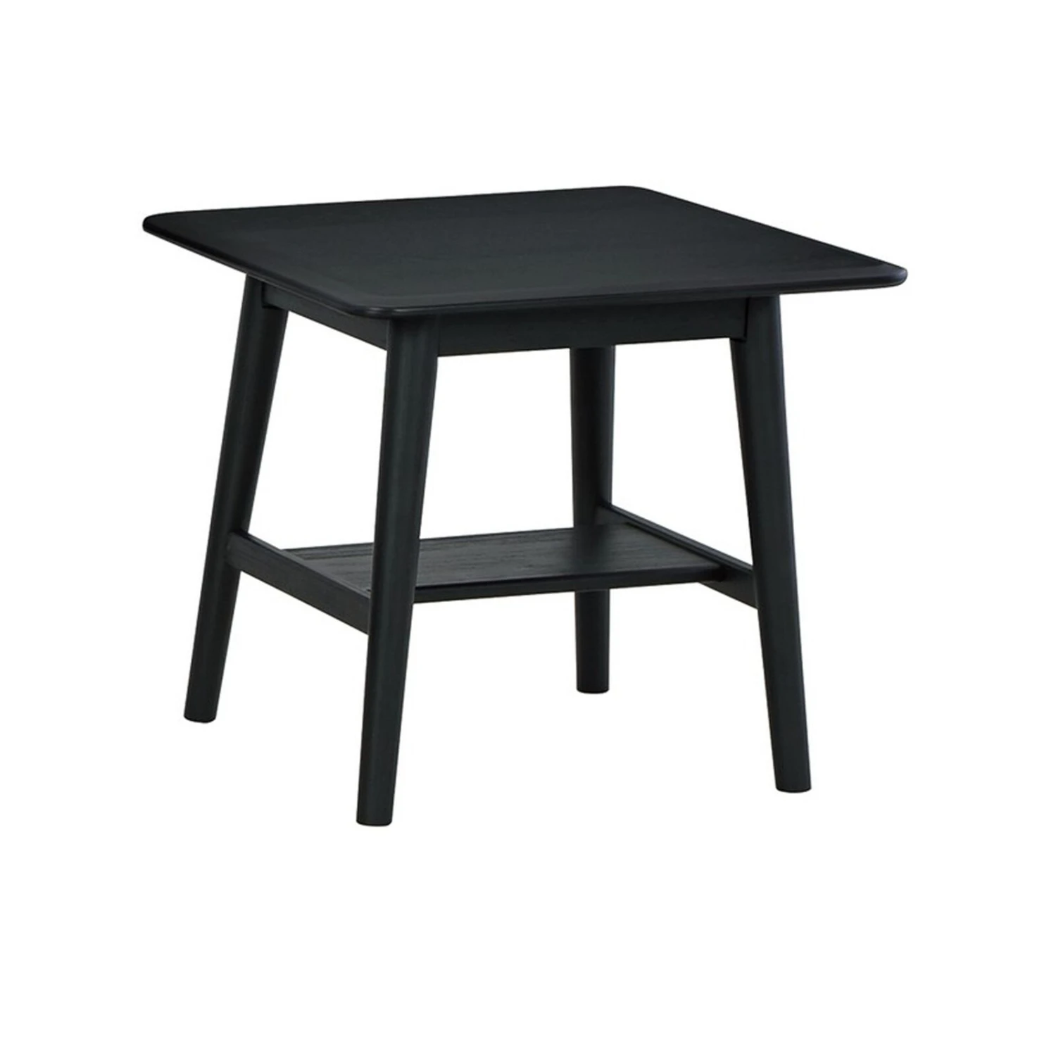 Edan 3 Piece Coffee And End Table Set With Shelves, Metal And Wood, Black-Benzara 5 Edan 3 Piece Coffee And End Table Set With Shelves, Metal And Wood, Black-Benzara - Image 3