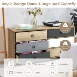 6 Drawers Double Dresser Accent Storage Tower For Bedroom Hallway Entryway 10 6 Drawers Double Dresser Accent Storage Tower For Bedroom Hallway Entryway -Home Furniture Shop 377fa955a4a64e23ad26677c78e59031