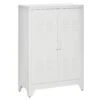 Industrial Style Steel Storage Cabinet, Metal Storage Organizer With 2-Tier Adjustable Shelves For Living Room Or Home Office, White -Home Furniture Shop 3b7d4093dcd04aa4a22f879495476671