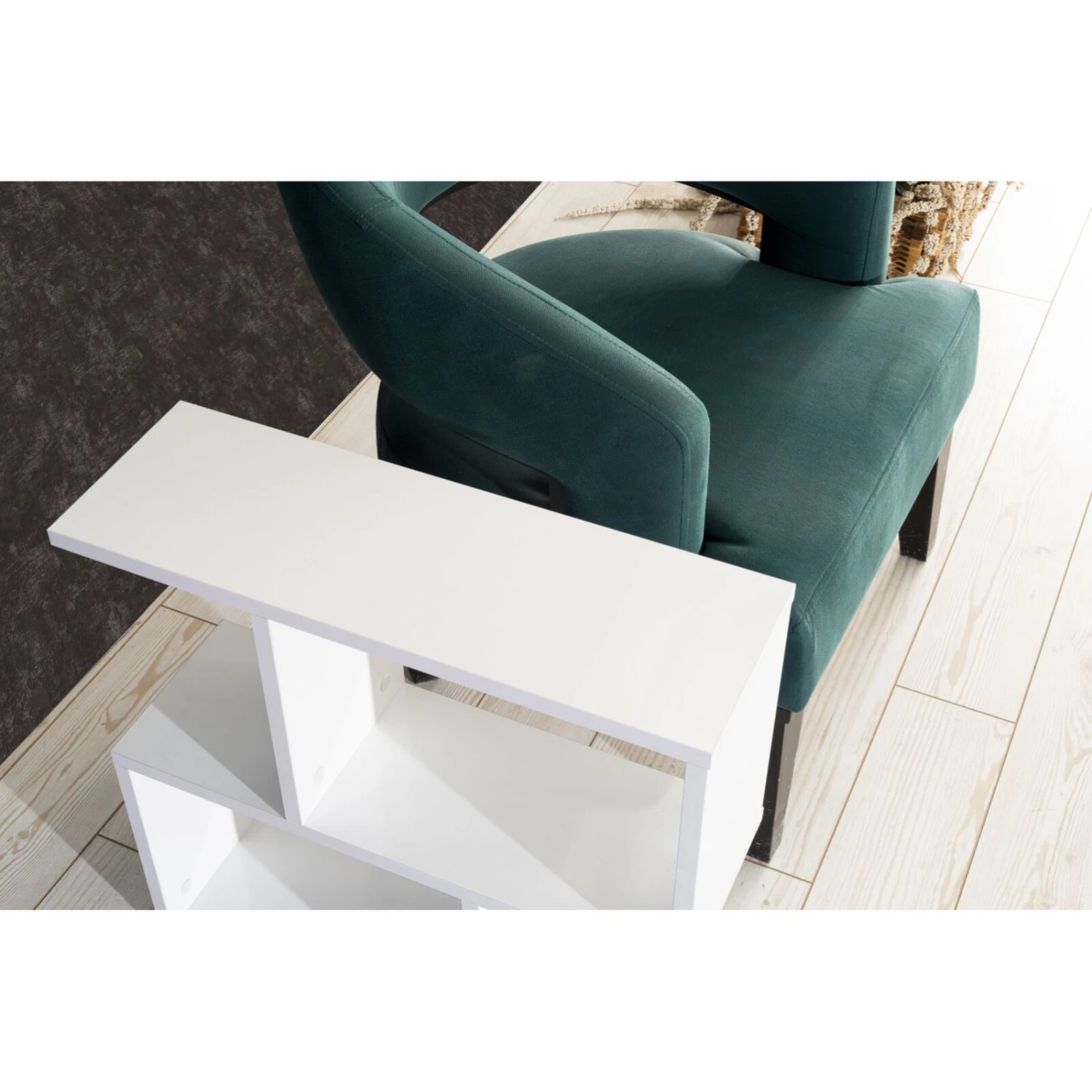 Rectangle 4 Shelves End Table, Narrow Chairside Table, 23 Inch Skinny End Table For Living Rooms, White 6 Rectangle 4 Shelves End Table, Narrow Chairside Table, 23 Inch Skinny End Table For Living Rooms, White - Image 4