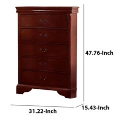Traditional Style Wooden Chest With Five Drawers, Cherry Brown-Benzara 12 Traditional Style Wooden Chest With Five Drawers, Cherry Brown-Benzara -Home Furniture Shop 3cd7c8b3e9034c55b9fadcfe058c91a8