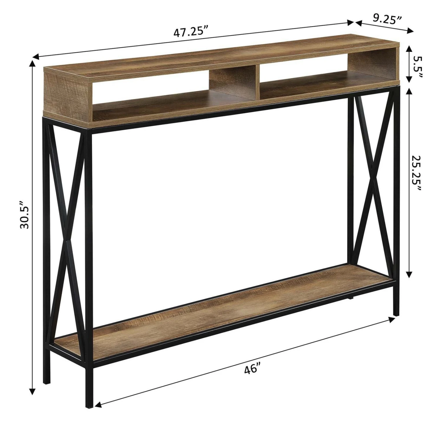 Tucson Deluxe Console Table With Shelf-Benzara 8 Tucson Deluxe Console Table With Shelf-Benzara - Image 6