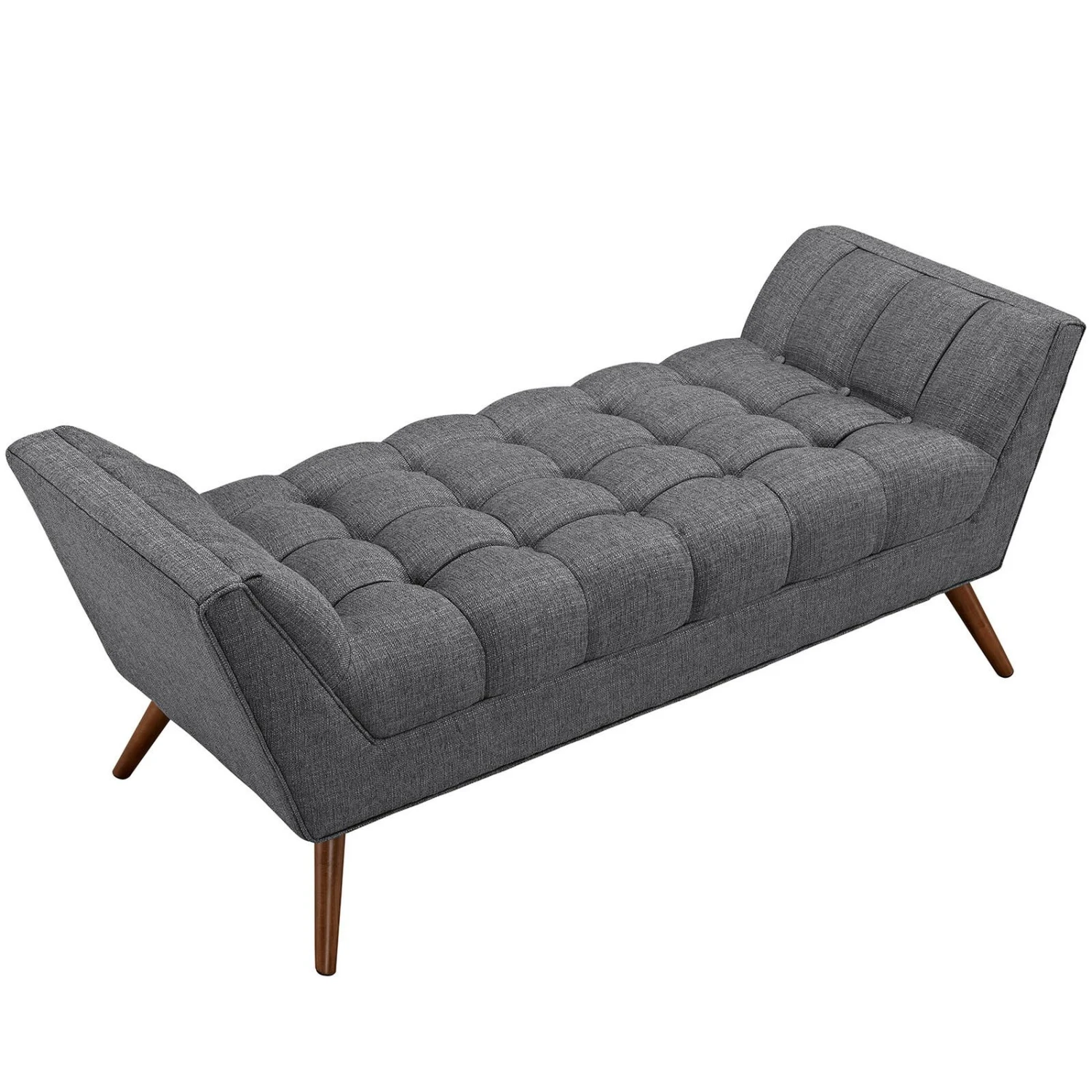 Gray Response Medium Fabric Bench-Benzara 6 Gray Response Medium Fabric Bench-Benzara - Image 4