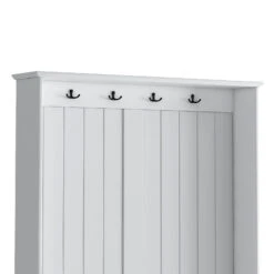 Hall Tree With 4 Hooks, Coat Hanger, Entryway Bench, Storage Bench, 3-in-1 Design, 40INCH, For Entrance, Hallway (White) -Home Furniture Shop 3f10e433007e4473881f5247ea5216d5