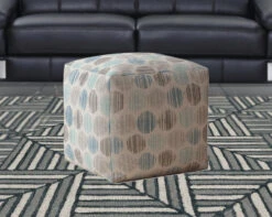 Homezia 17" Blue And Grey Flax Polka Dots Pouf Ottoman 11 Homezia 17" Blue And Grey Flax Polka Dots Pouf Ottoman -Home Furniture Shop 3f2f3be541bd4a048dbb00af06b5d6e4