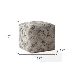 Homezia 17" Beige Flax Pouf Ottoman -Home Furniture Shop 4044de48da144c33913bfb1d69529abe
