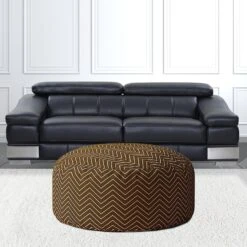 Homezia 24" Cotton Round Chevron Pouf Ottoman 11 Homezia 24" Cotton Round Chevron Pouf Ottoman -Home Furniture Shop 41a431e8299548b2a7afe79400381ab0