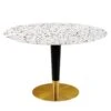 Modway - Zinque 47" Round Terrazzo Dining Table Gold White -Home Furniture Shop 435e853ee7e647eba4348eb9ec477389
