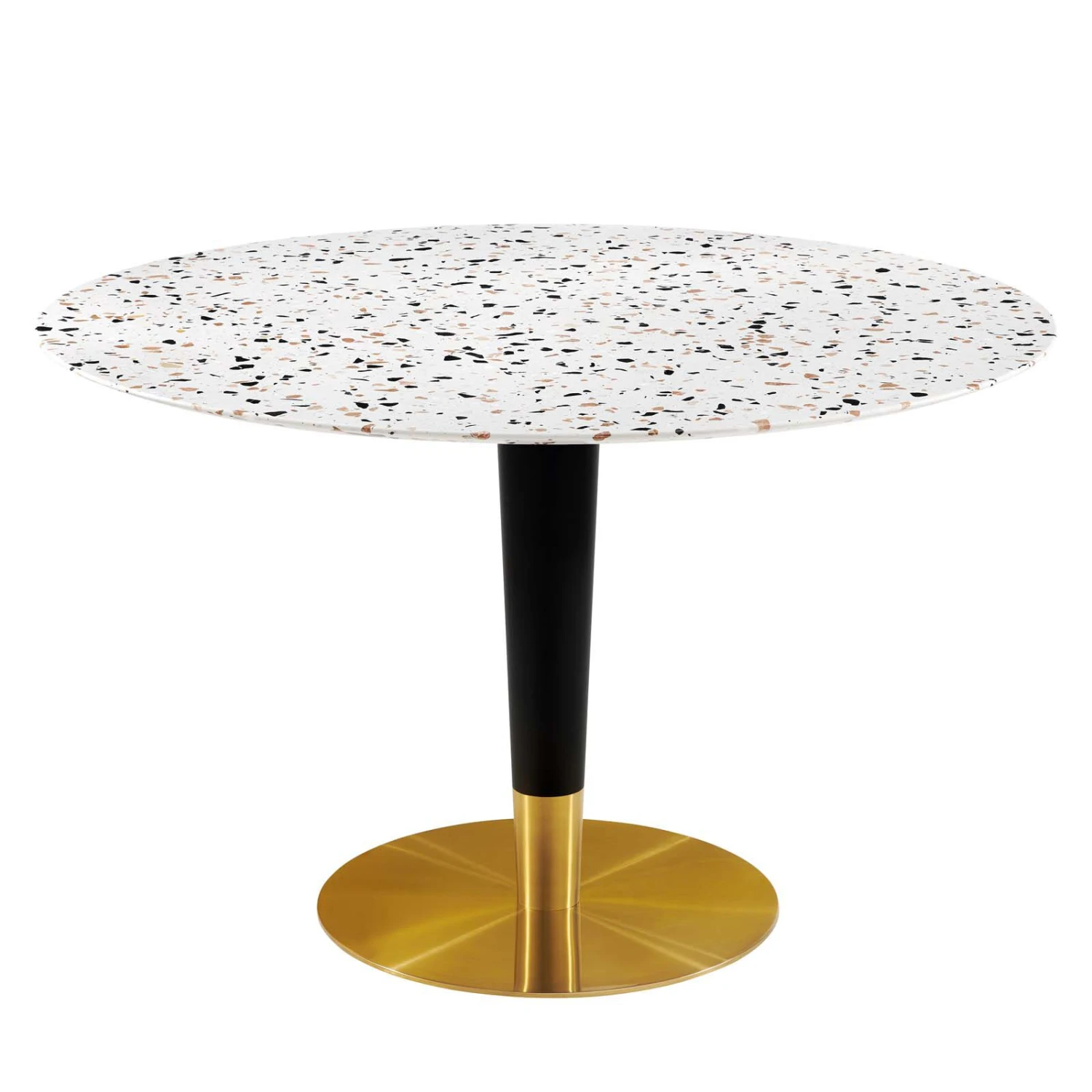 Modway - Zinque 47" Round Terrazzo Dining Table Gold White 3 Modway - Zinque 47" Round Terrazzo Dining Table Gold White
