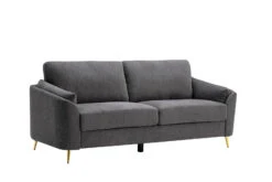 Contemporary 1pc Sofa Dark Gray With Gold Metal Legs Plywood Pocket Springs And Foam Casual Living Room Furniture -Home Furniture Shop 43b12a1f1b2a4799b69ae4662d3f7a8c